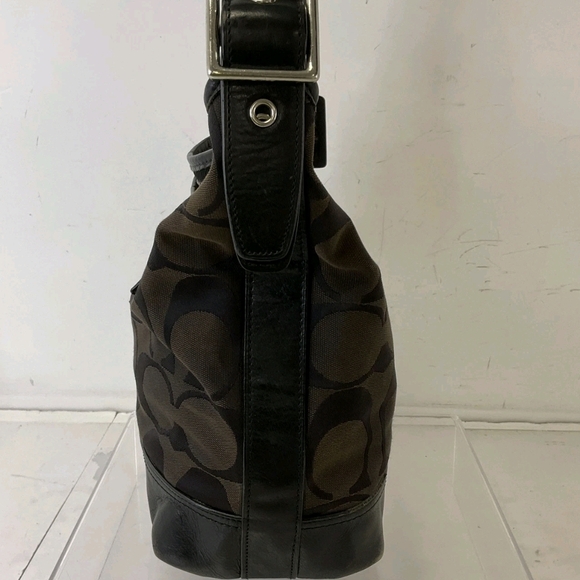 Coach Brown Signature Canvas Hobo Bag - Picture 4 of 6